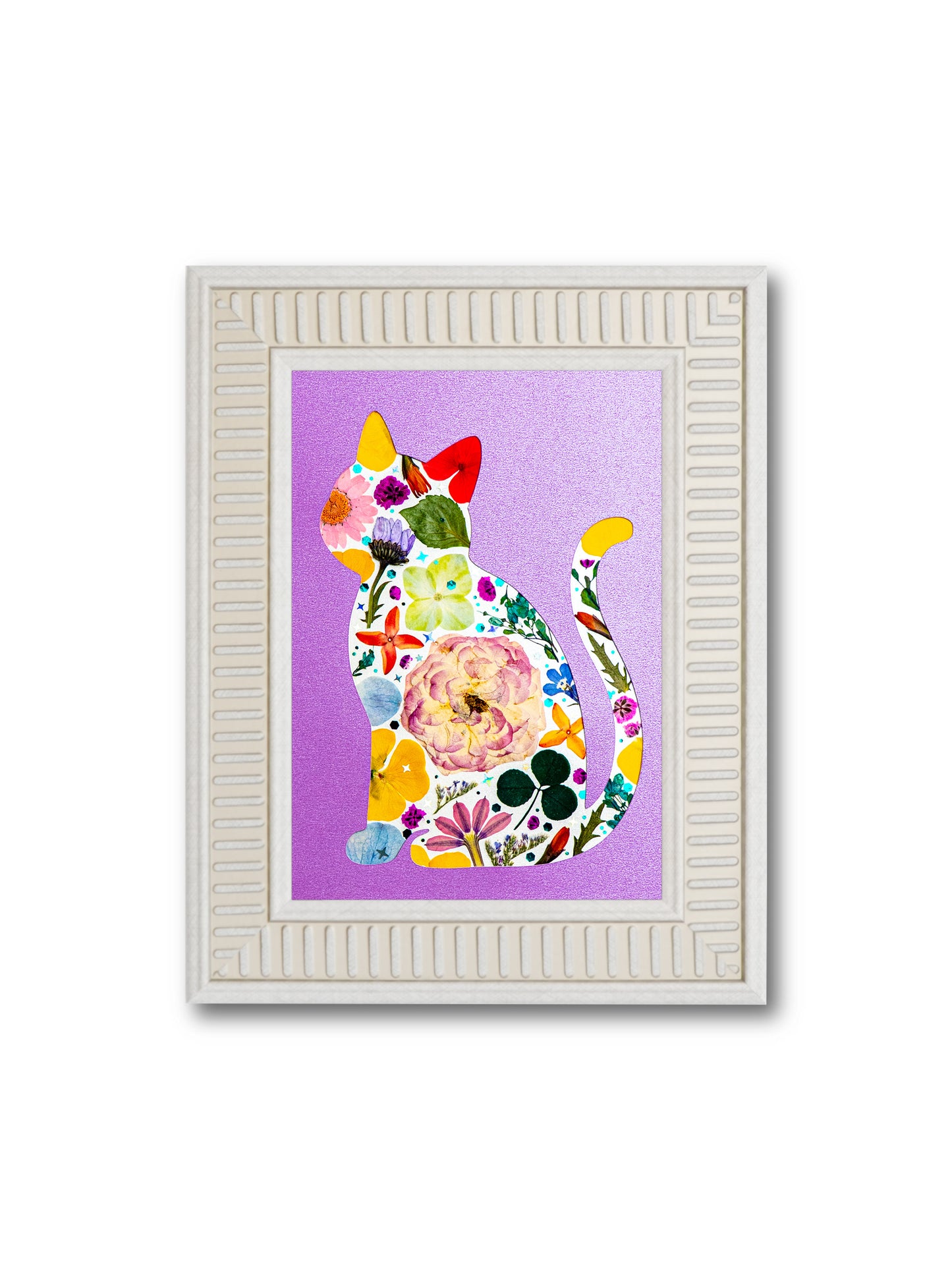 Elegant Cat: Lavender Rose 5″×7″