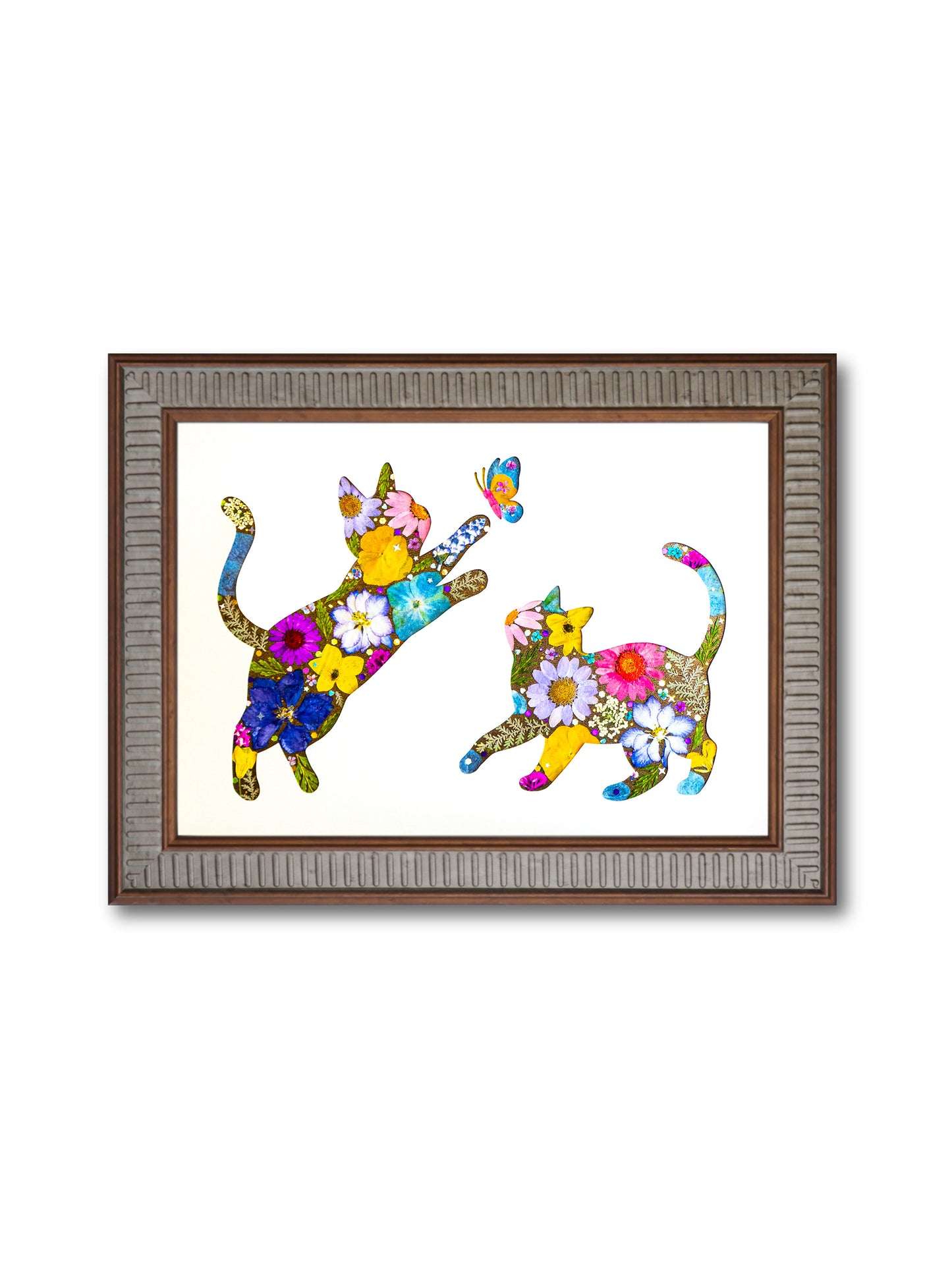 Leaping Duo Cat: Vibrant Spring 11.7″×8.3″