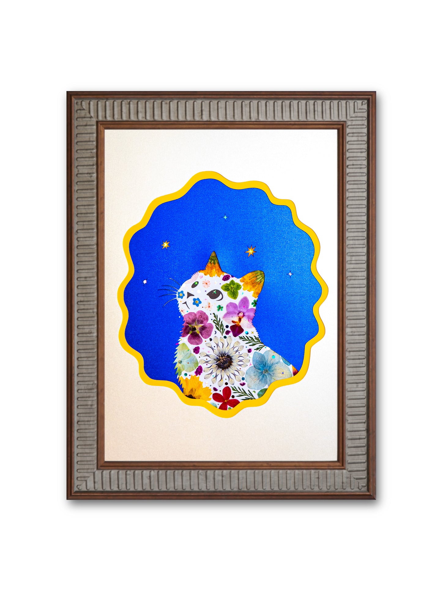 Looking-up Cat: Pure Starlight 8.3″×11.7″