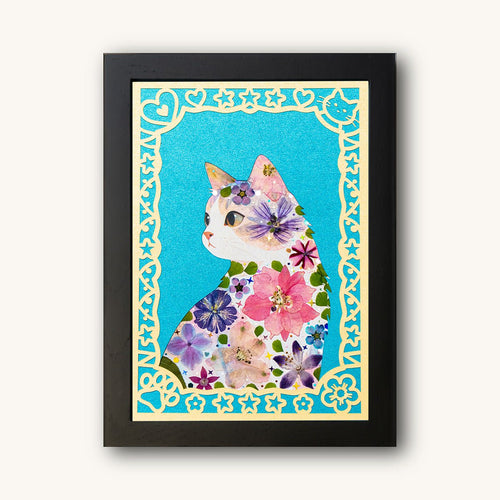 Blue Reverie - Gazing Cat - | Petal & Still