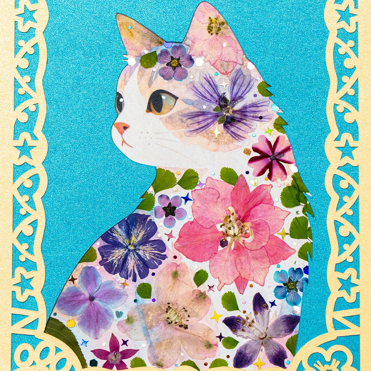 Blue Reverie - Gazing Cat - | Petal & Still