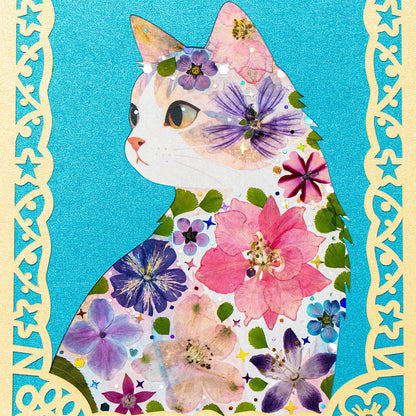 Blue Reverie - Gazing Cat - | Petal & Still