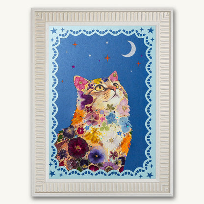Custom Hand - Pressed Flower Pet Silhouette Portrait - | Petal & Still