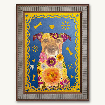 Custom Hand - Pressed Flower Pet Silhouette Portrait - | Petal & Still