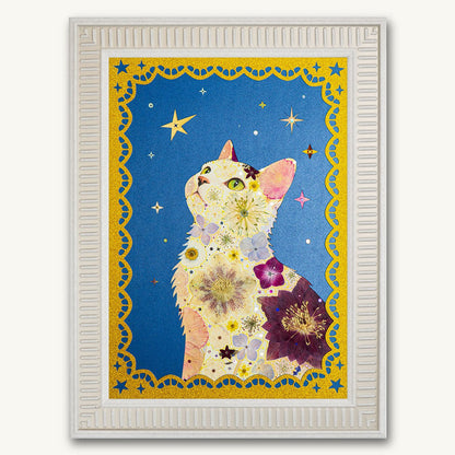 Custom Hand - Pressed Flower Pet Silhouette Portrait - | Petal & Still
