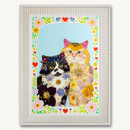 Custom Hand - Pressed Flower Pet Silhouette Portrait - | Petal & Still