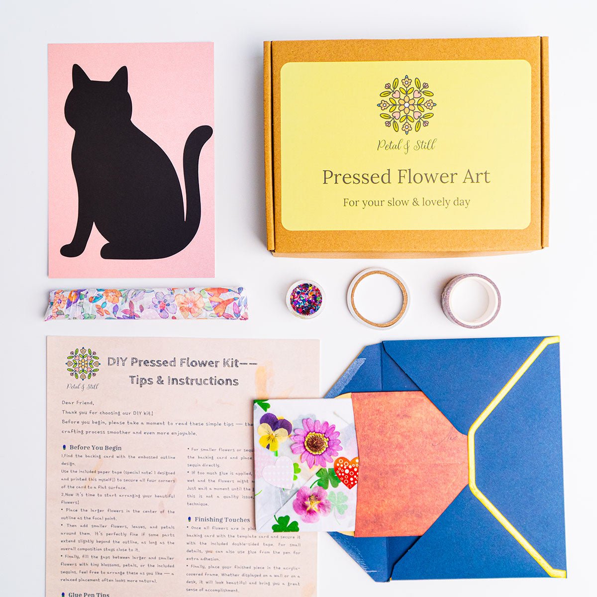 DIY Art Kit: Elegant Cat - | Petal & Still