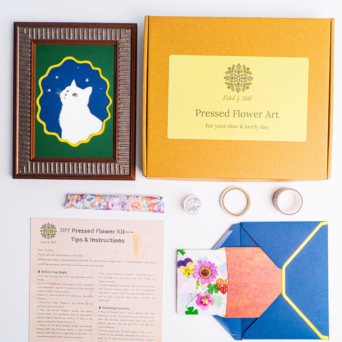 DIY Art Kit: Looking Up Cat - | Petal & Still