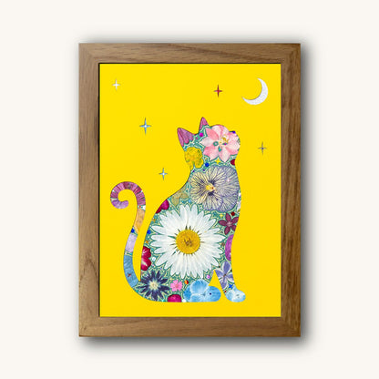 Golden Reverie - Moonlit Cat - | Petal & Still