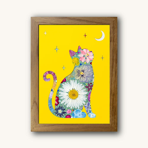 Golden Reverie - Moonlit Cat - | Petal & Still