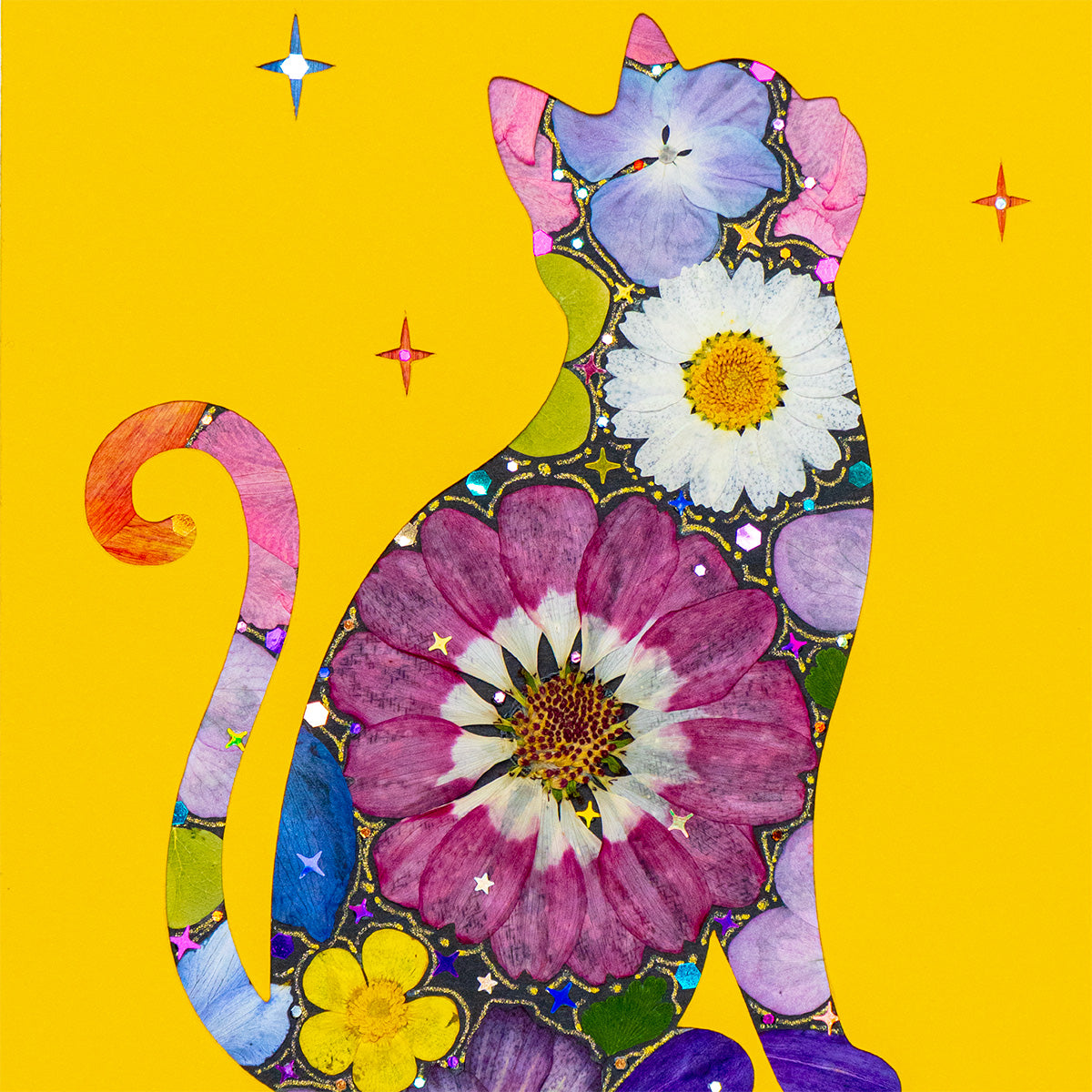 Golden Reverie - Moonlit Cat - | Petal & Still