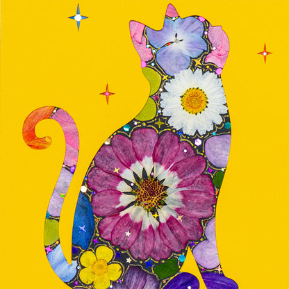 Golden Reverie - Moonlit Cat - | Petal & Still