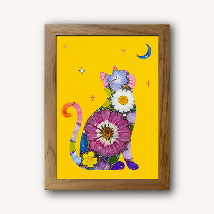 Golden Reverie - Moonlit Cat - | Petal & Still