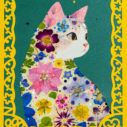 Green Hour – Gazing Cat - | Petal & Still