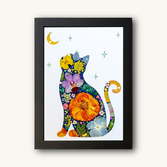 Midnight Serenade - Moonlit Cat - | Petal & Still