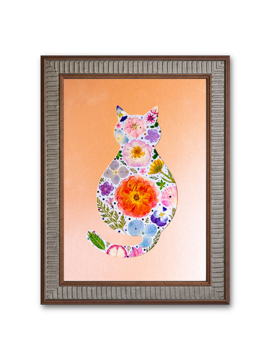 Cozy Cat: Peach Sunset 8.3″×11.7″