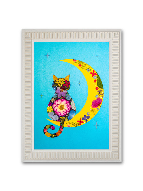 Crescent Cat: Starry Bloom 8.3″×11.7″