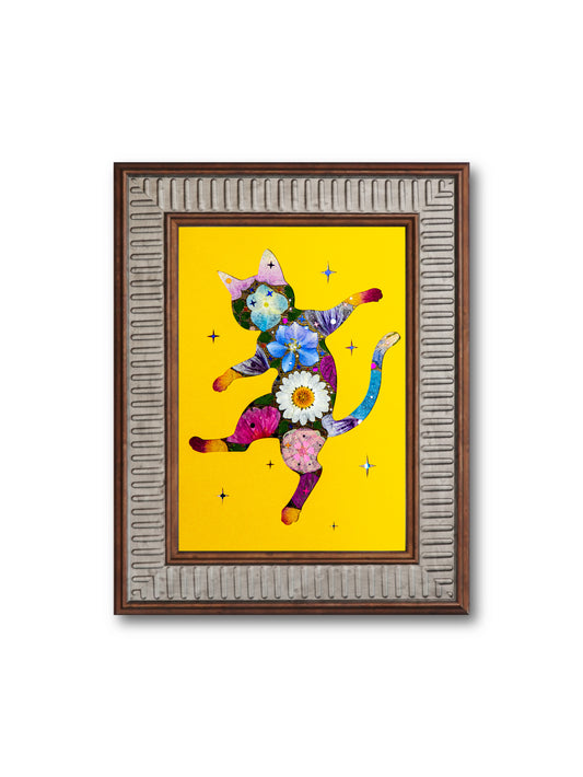 Dancing Cat: Golden Rhapsody 5″×7″