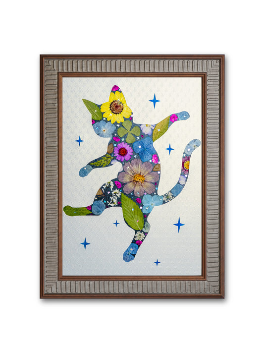 Dancing Cat: Starry Twilight 8.3″×11.7″