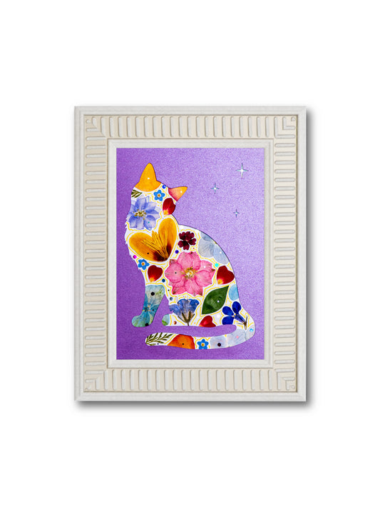 Dreamy Cat: Amethyst Galaxy 5″×7″