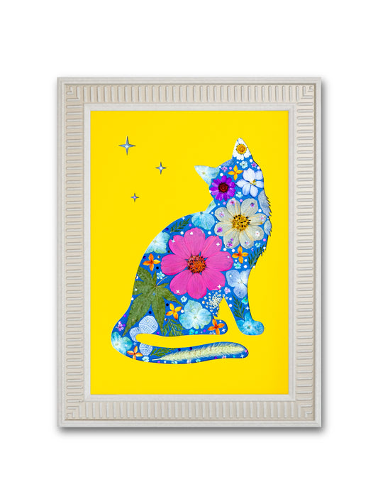 Dreamy Cat: Golden Starlight 8.3″×11.7″