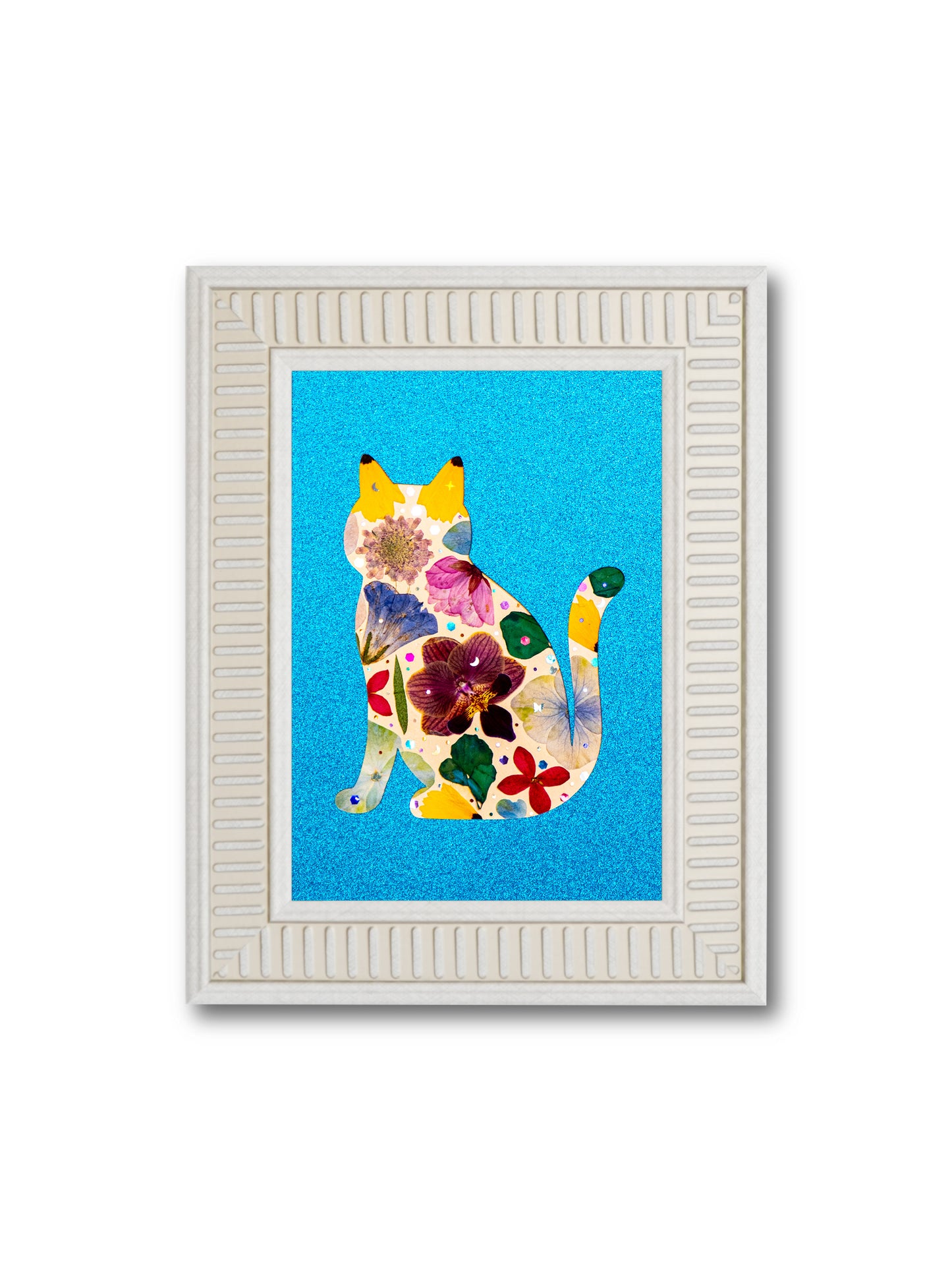 Elegant Cat: Azure Orchid 5″×7″