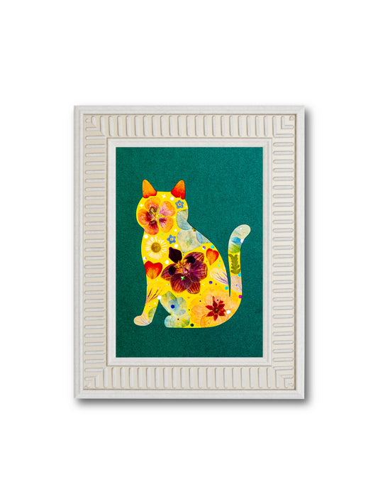 Elegant Cat: Emerald Orchid 5″×7″