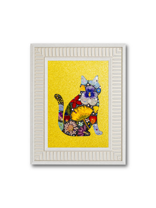 Elegant Cat: Golden Radiance 5″×7″