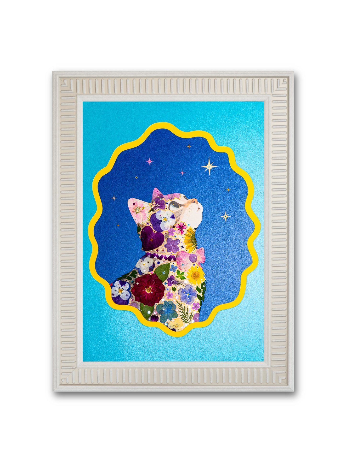 Gentle Gaze Cat: Azure Dreamer 8.3″×11.7″