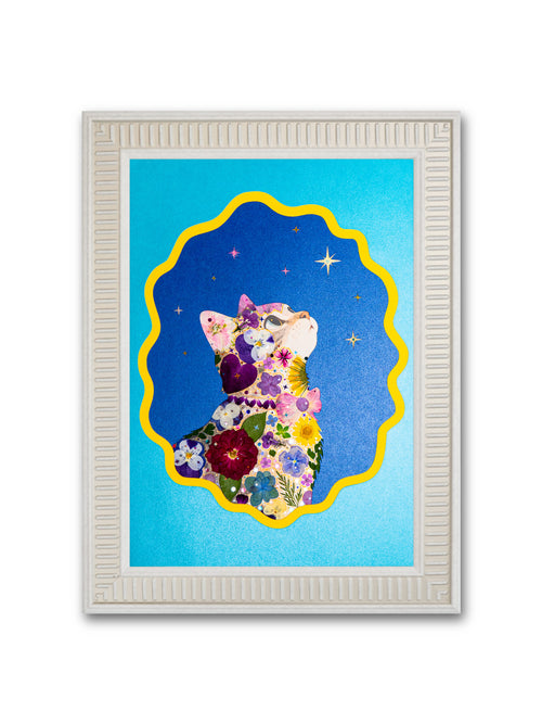 Gentle Gaze Cat: Azure Dreamer 8.3″×11.7″
