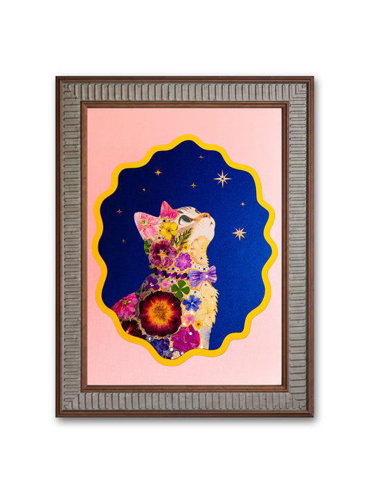 Gentle Gaze Cat: Rosy Starlight 8.3″×11.7″