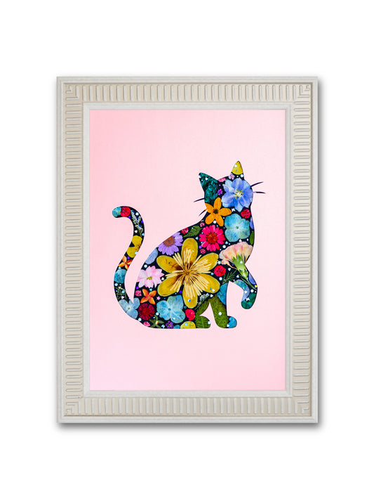 Lively Cat: Blush Bloom 8.3″×11.7″
