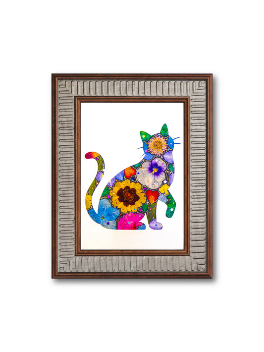 Lively Cat: Sunny Bloom 5″×7″