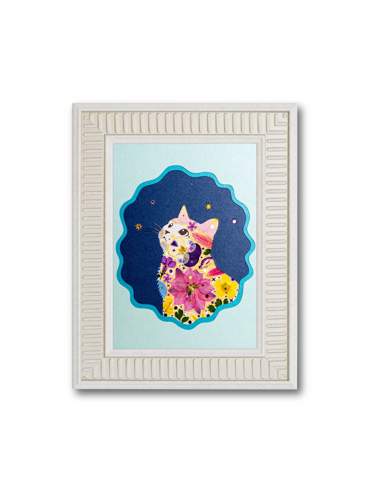 Looking-up Cat: Celestial Whisper 5″×7″
