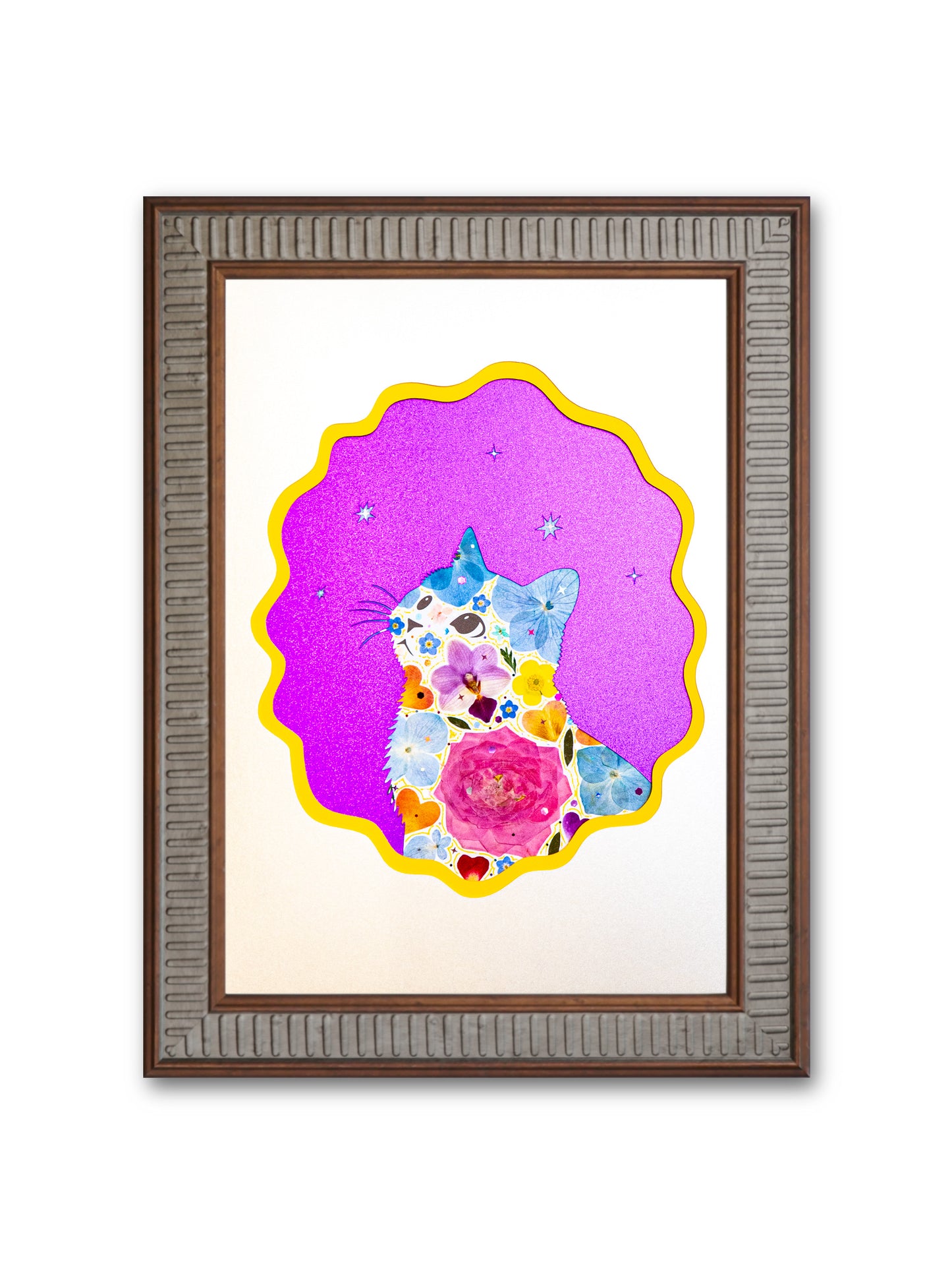 Looking-up Cat: Crystal Radiance 8.3″×11.7″