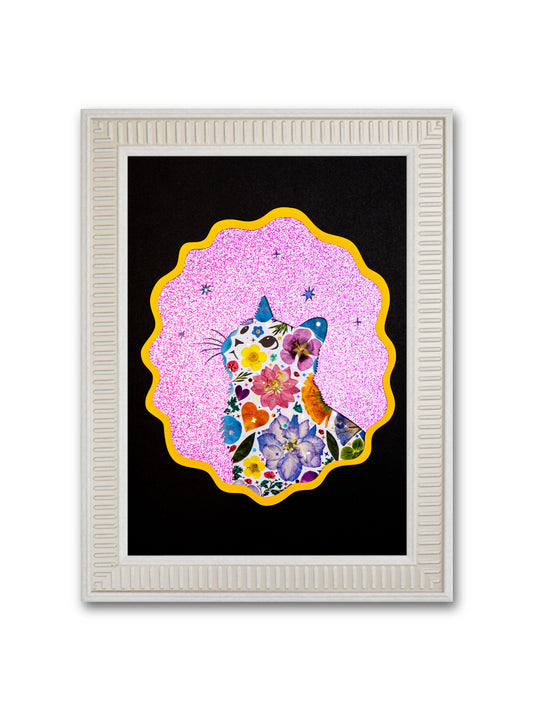 Looking-up Cat: Midnight Blush 8.3″×11.7″