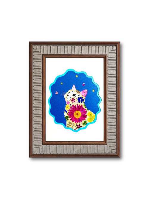 Looking Up Cat: Pure Stardust 5″×7″