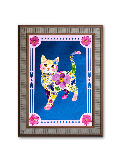 Majestic Cat: Sapphire Elegance 8.3″×11.7″