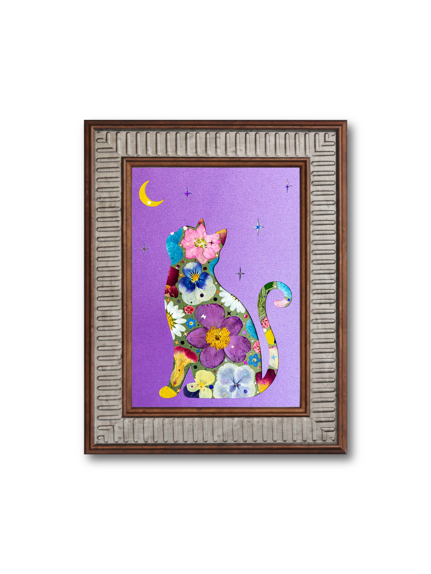 Moonlit Cat: Midnight Nebula 5″×7″