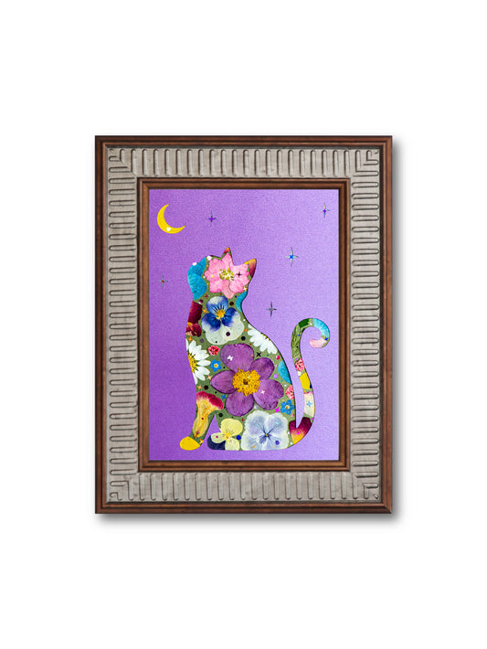Moonlit Cat: Midnight Nebula 5″×7″