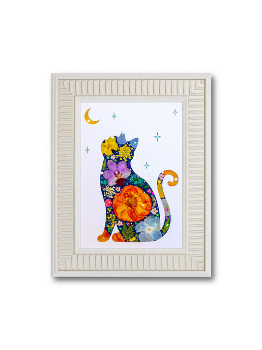 Moonlit Cat: Pure Amber 5″×7″