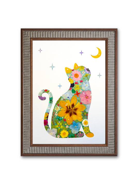 Moonlit Cat: Pure Meadow 8.3″×11.7″
