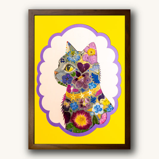 Golden Whimsy - Poised Cat