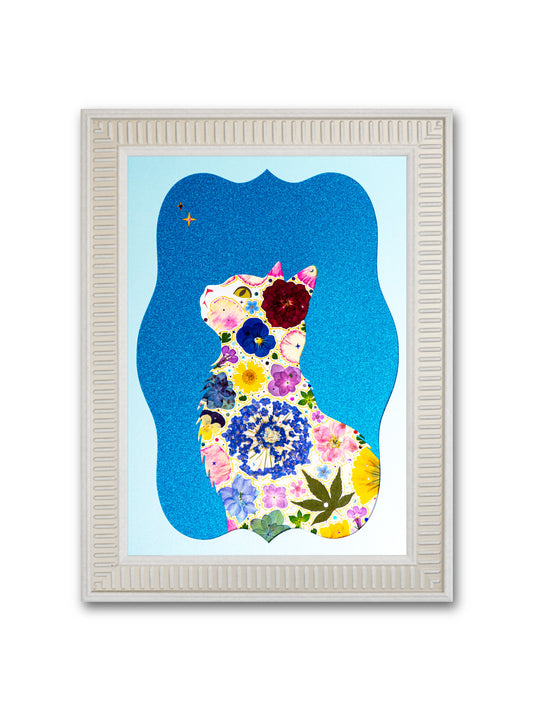 Serene Cat: Azure Wish 8.3″×11.7″
