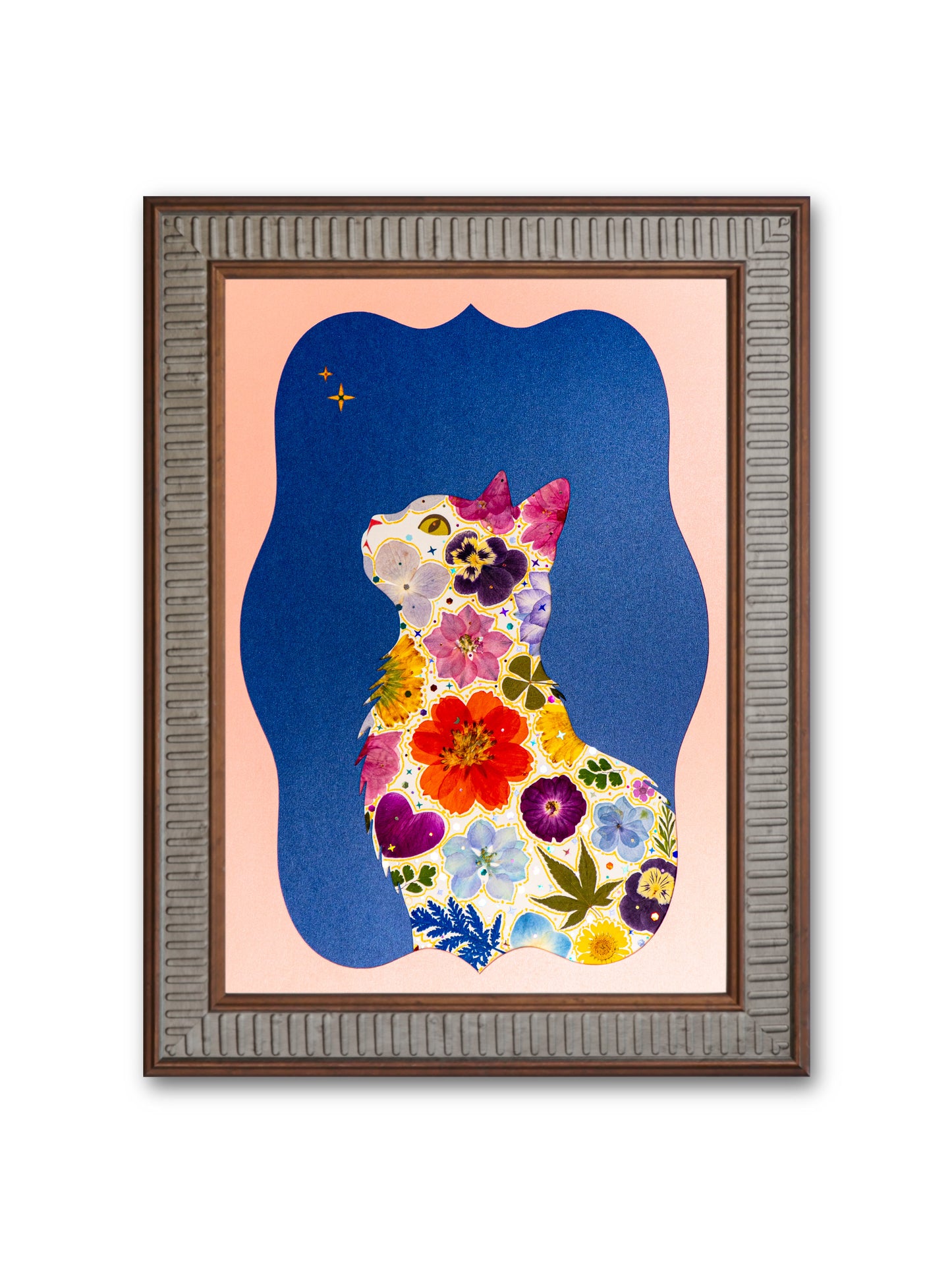 Serene Cat: Blush Midnight 8.3″×11.7″