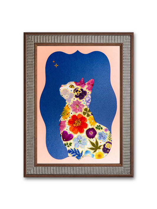Serene Cat: Blush Midnight 8.3″×11.7″