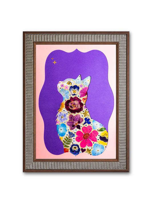 Serene Cat: Midnight Velvet 8.3″×11.7″