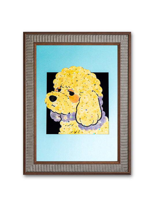 Side-Profile Dog: Starry Gold 8.3″×11.7″