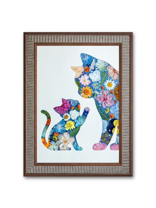 Tender Cat: Azure Sunrise 8.3″×11.7″