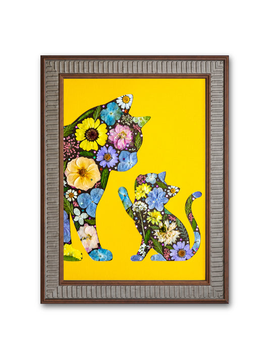 Tender Cat: Golden Embrace 8.3″×11.7″